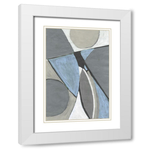 A Soft Jeweled Geometric I White Modern Wood Framed Art Print with Double Matting by Pattinian, Merri