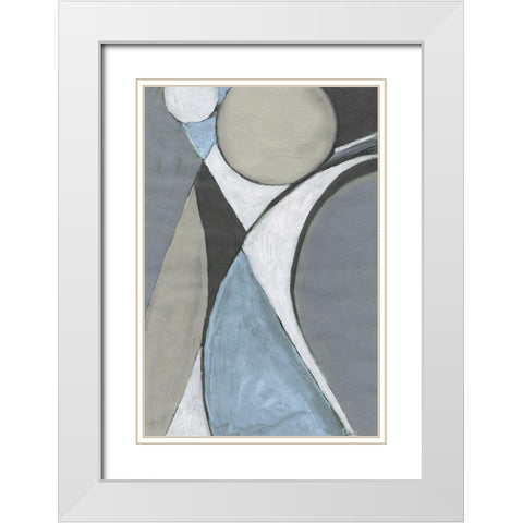 A Soft Jeweled Geometric II White Modern Wood Framed Art Print with Double Matting by Pattinian, Merri