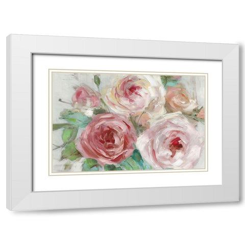 Cottage Blooms White Modern Wood Framed Art Print with Double Matting by Swatland, Sally