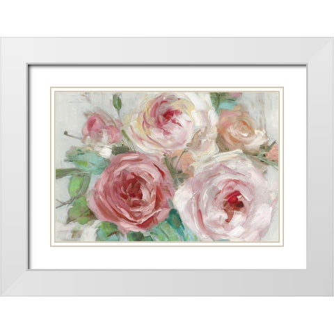 Cottage Blooms White Modern Wood Framed Art Print with Double Matting by Swatland, Sally