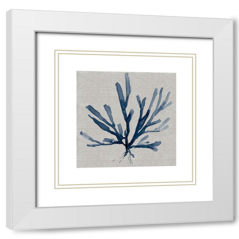 Linen Sea Coral II White Modern Wood Framed Art Print with Double Matting by Robinson, Carol