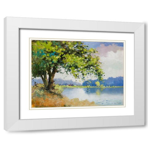 Fall Day II White Modern Wood Framed Art Print with Double Matting by Orme, E. Anthony