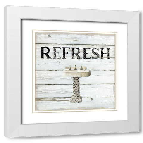 Refresh Sink White Modern Wood Framed Art Print with Double Matting by Robinson, Carol