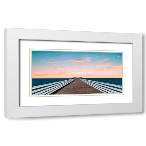 West Coast Sunset White Modern Wood Framed Art Print with Double Matting by Carpentieri, Natalie