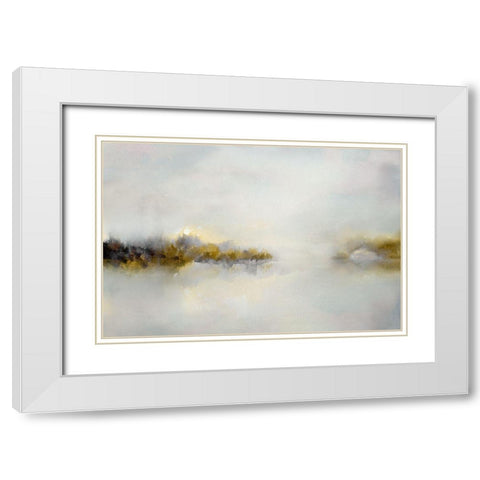 Saffron Sunrise White Modern Wood Framed Art Print with Double Matting by Nan