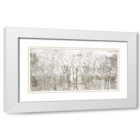 Shimmering Trees White Modern Wood Framed Art Print with Double Matting by Weisz, Irene