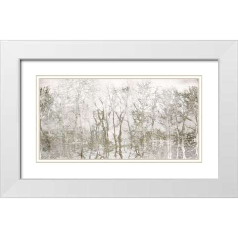 Shimmering Trees White Modern Wood Framed Art Print with Double Matting by Weisz, Irene