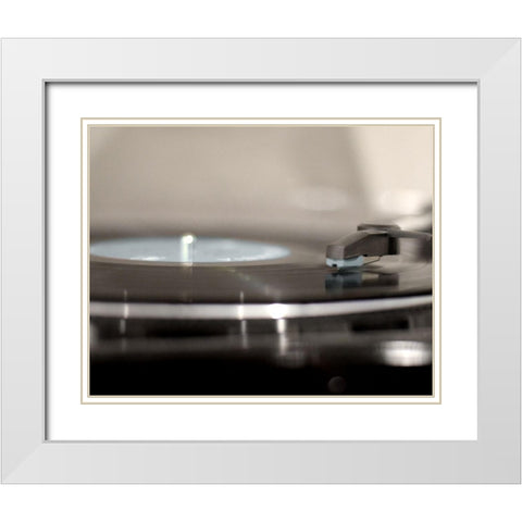 Record Player White Modern Wood Framed Art Print with Double Matting by Craven, Katrina