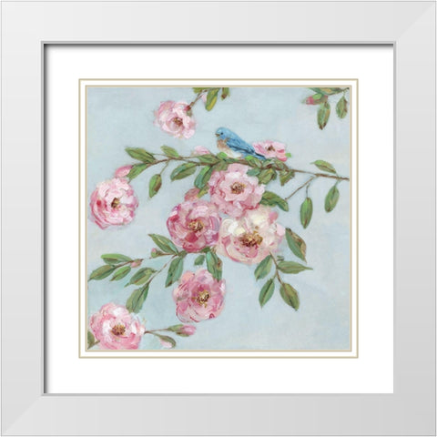 First Bloom II White Modern Wood Framed Art Print with Double Matting by Swatland, Sally
