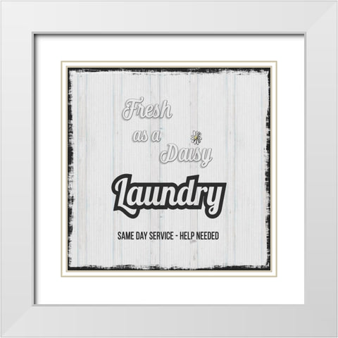Fresh as a Daisy White Modern Wood Framed Art Print with Double Matting by Jill, Susan