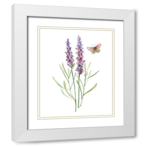 Wildflower Botanical I White Modern Wood Framed Art Print with Double Matting by Robinson, Carol