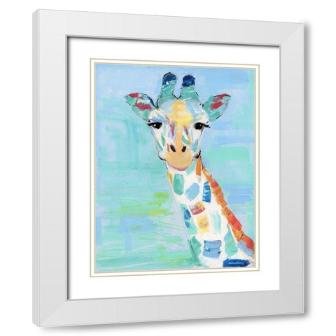 Cool Giraffe White Modern Wood Framed Art Print with Double Matting by Swatland, Sally