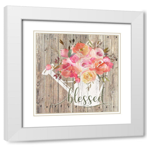 Blessed Bouquet White Modern Wood Framed Art Print with Double Matting by Donovan, Kelly