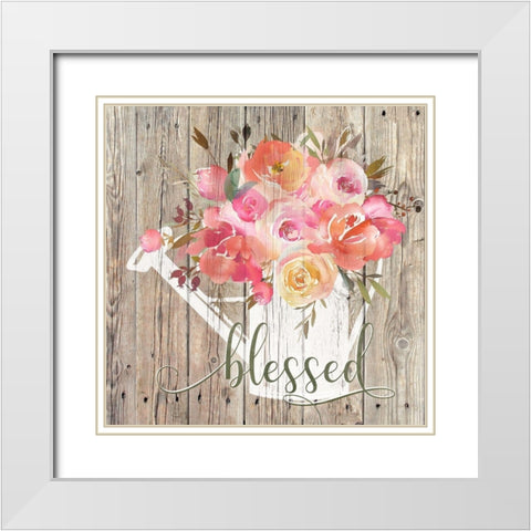 Blessed Bouquet White Modern Wood Framed Art Print with Double Matting by Donovan, Kelly