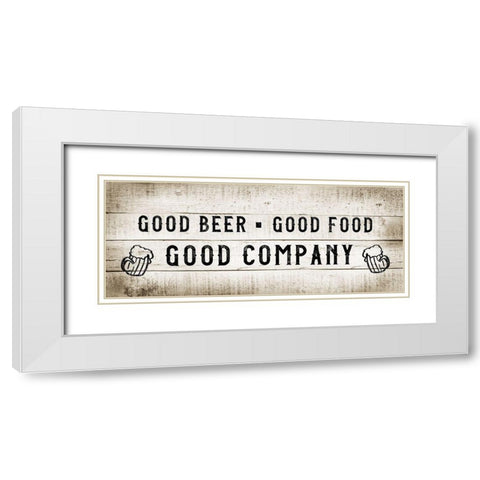 Good Company White Modern Wood Framed Art Print with Double Matting by CAD Designs