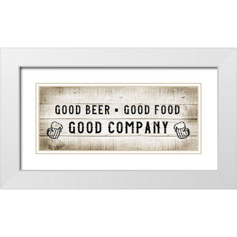 Good Company White Modern Wood Framed Art Print with Double Matting by CAD Designs
