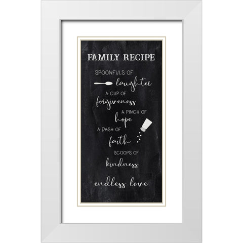 Family Recipe White Modern Wood Framed Art Print with Double Matting by Robinson, Carol