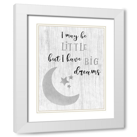 Big Dreams White Modern Wood Framed Art Print with Double Matting by CAD Designs