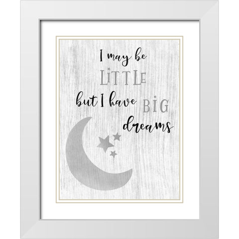 Big Dreams White Modern Wood Framed Art Print with Double Matting by CAD Designs