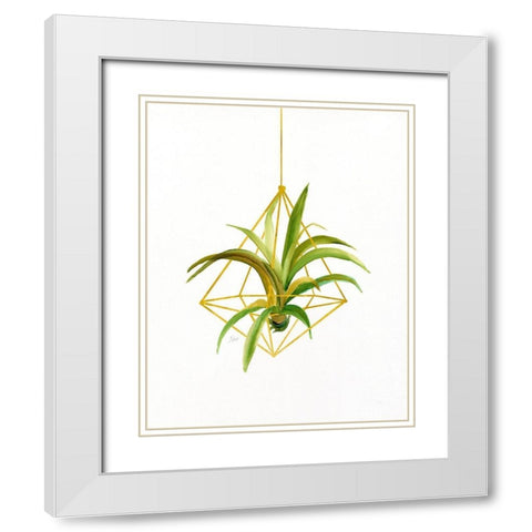 Hanging Airplant I White Modern Wood Framed Art Print with Double Matting by Nan