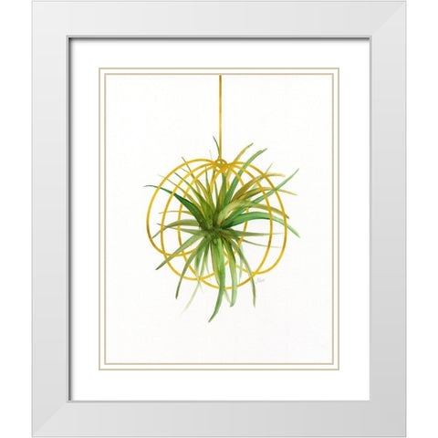 Hanging Airplant III White Modern Wood Framed Art Print with Double Matting by Nan