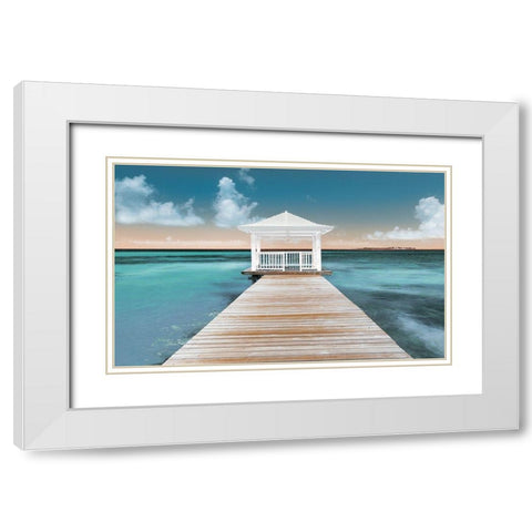 Nassau Point White Modern Wood Framed Art Print with Double Matting by Adams, Peter