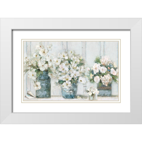 Cottage Mantle White Modern Wood Framed Art Print with Double Matting by Swatland, Sally