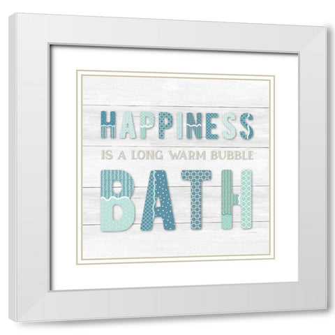 Bubble Bath I White Modern Wood Framed Art Print with Double Matting by CAD Designs