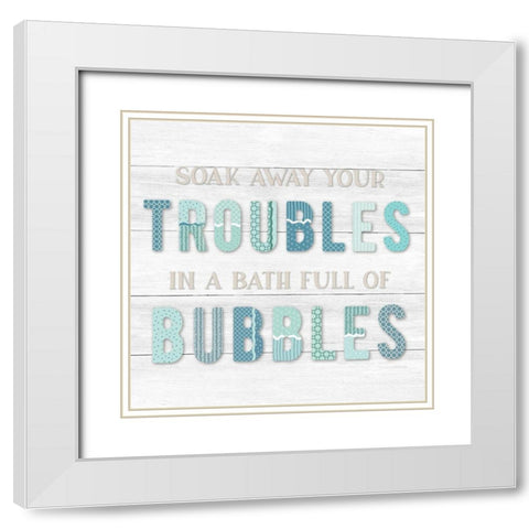 Bubble Bath II White Modern Wood Framed Art Print with Double Matting by CAD Designs
