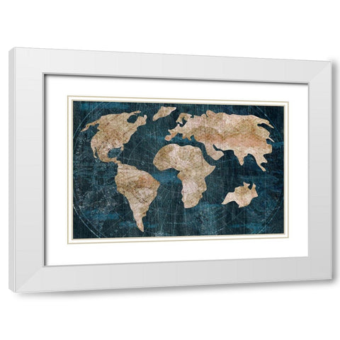 Industrial Map White Modern Wood Framed Art Print with Double Matting by CAD Designs