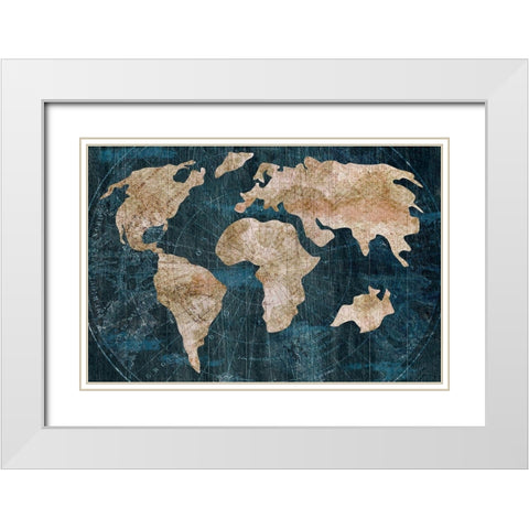 Industrial Map White Modern Wood Framed Art Print with Double Matting by CAD Designs