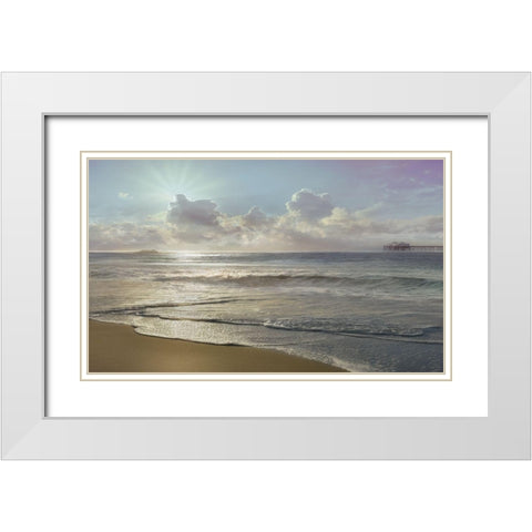 Westside Beach White Modern Wood Framed Art Print with Double Matting by Calascibetta, Mike