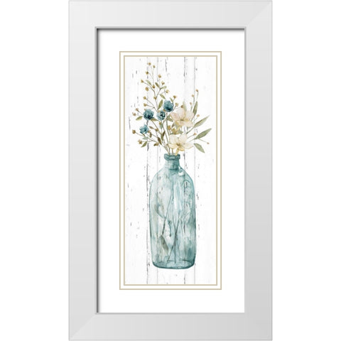 Farmhouse Flower Bouquet I White Modern Wood Framed Art Print with Double Matting by Robinson, Carol