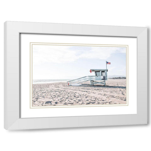 Beach Patrol White Modern Wood Framed Art Print with Double Matting by Carpentieri, Natalie