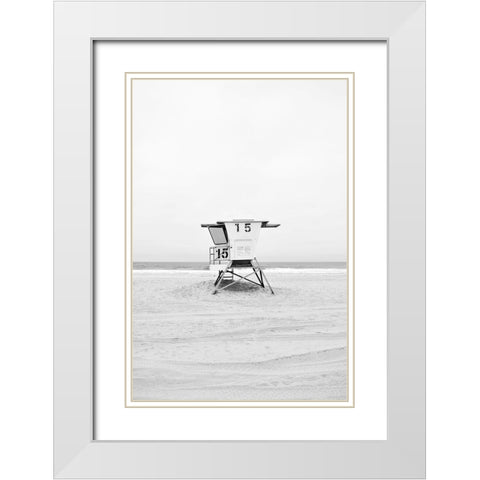 Mission Beach White Modern Wood Framed Art Print with Double Matting by Carpentieri, Natalie