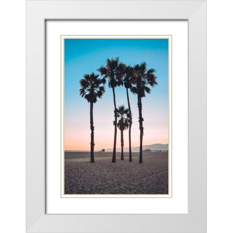 Santa Monica Palm White Modern Wood Framed Art Print with Double Matting by Carpentieri, Natalie