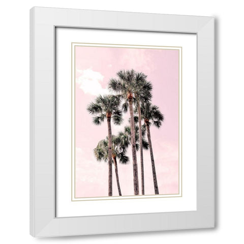 Pink Tropics White Modern Wood Framed Art Print with Double Matting by Carpentieri, Natalie