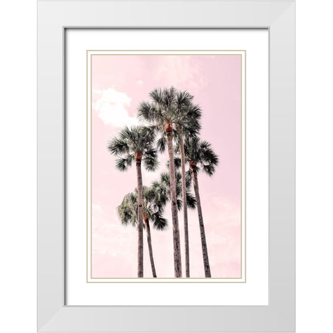 Pink Tropics White Modern Wood Framed Art Print with Double Matting by Carpentieri, Natalie