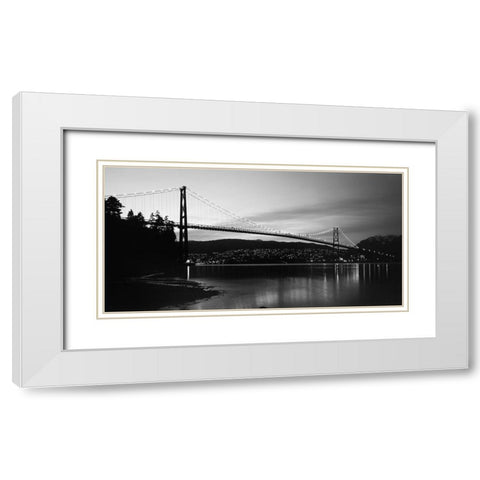 Lions Gate Inlet White Modern Wood Framed Art Print with Double Matting by Souders, Paul