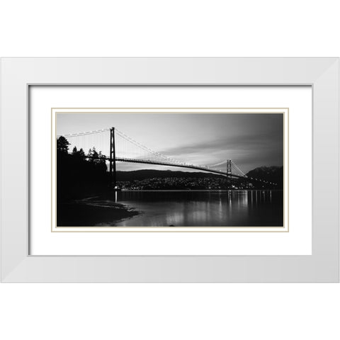 Lions Gate Inlet White Modern Wood Framed Art Print with Double Matting by Souders, Paul