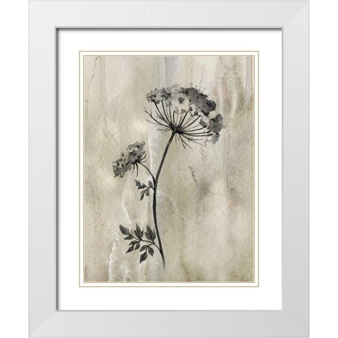 Sumi-e Silhouette I White Modern Wood Framed Art Print with Double Matting by Knutsen, Conrad