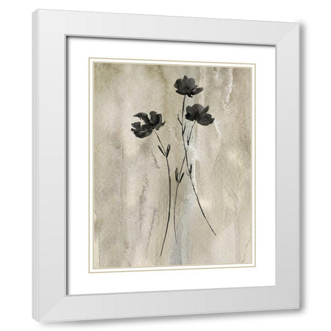 Sumi-e Silhouette III White Modern Wood Framed Art Print with Double Matting by Knutsen, Conrad