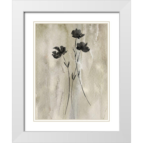 Sumi-e Silhouette III White Modern Wood Framed Art Print with Double Matting by Knutsen, Conrad