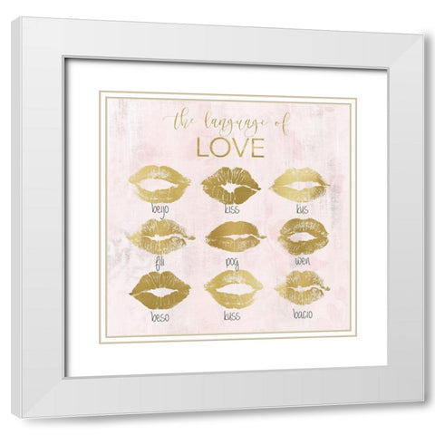 Language of Love White Modern Wood Framed Art Print with Double Matting by Robinson, Carol