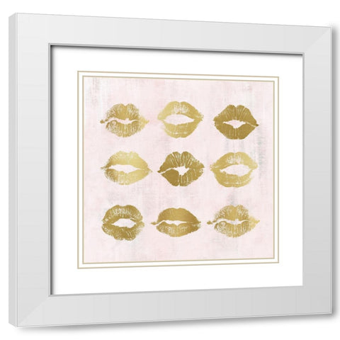 Hot Lips II White Modern Wood Framed Art Print with Double Matting by Robinson, Carol