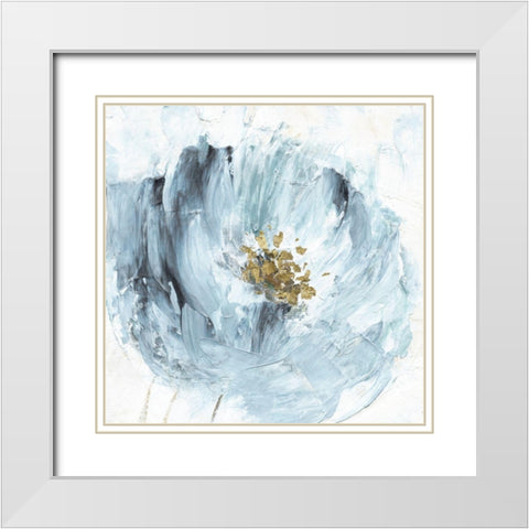 Blue Serenity I White Modern Wood Framed Art Print with Double Matting by Craven, Katrina