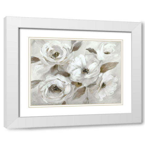 Winter White White Modern Wood Framed Art Print with Double Matting by Nan