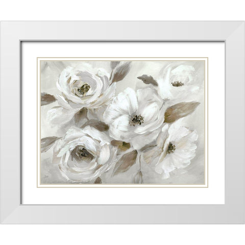 Winter White White Modern Wood Framed Art Print with Double Matting by Nan