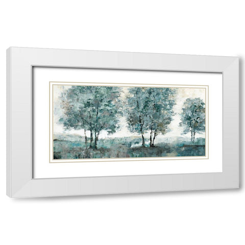 Teal Sentinel White Modern Wood Framed Art Print with Double Matting by Nan