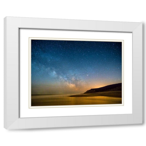 Milky Way White Modern Wood Framed Art Print with Double Matting by Foulke, Doug